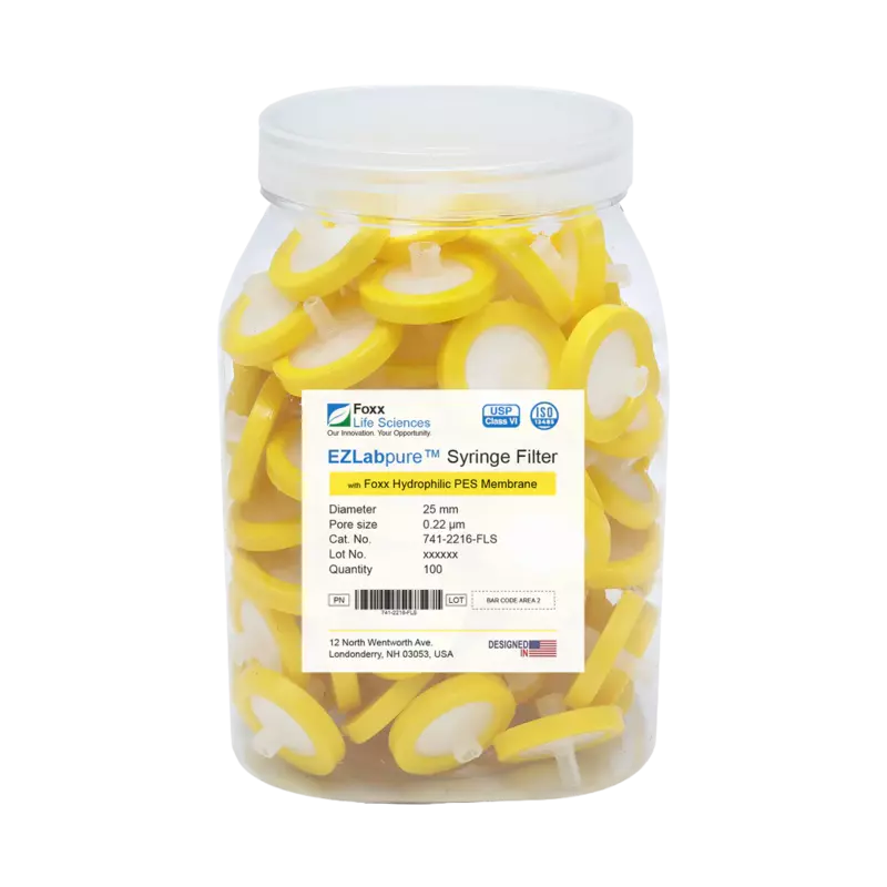 EZlabpure™ PES Syringe Filters 0.22 µm 25 mm 100/PK