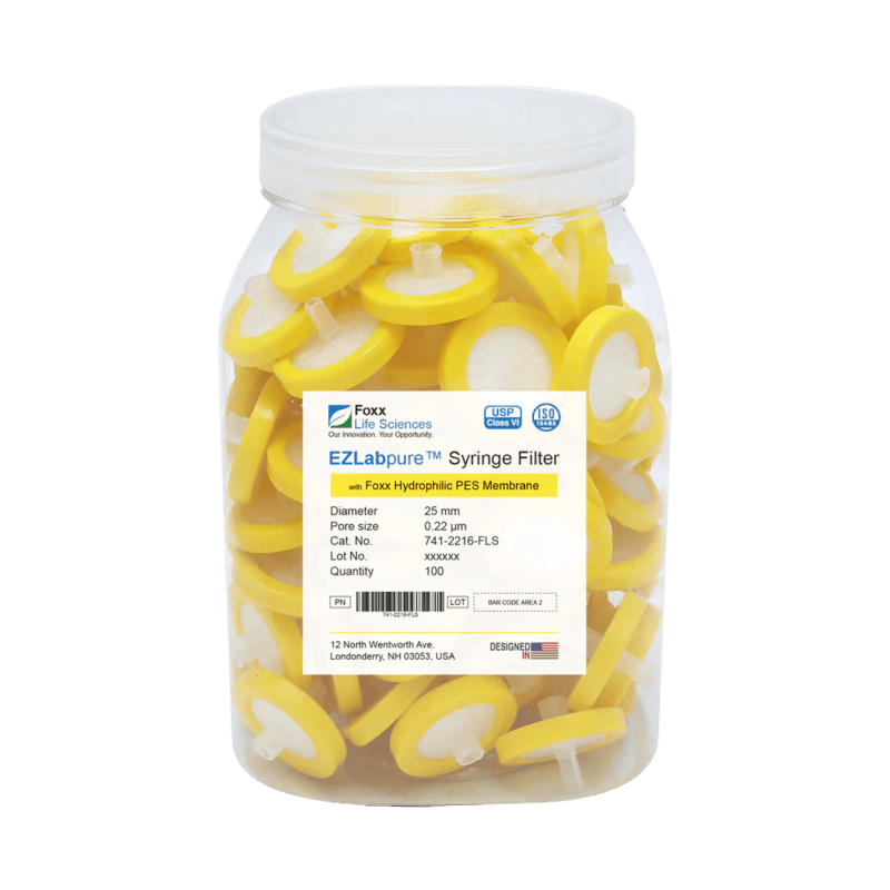 EZlabpure™ PES Syringe Filters 0.22 µm 25 mm 100/PK