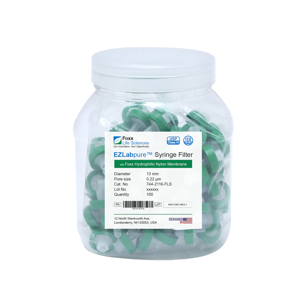 EZlabpure™ Nylon Syringe Filters 0.22 µm 13 mm 100/PK