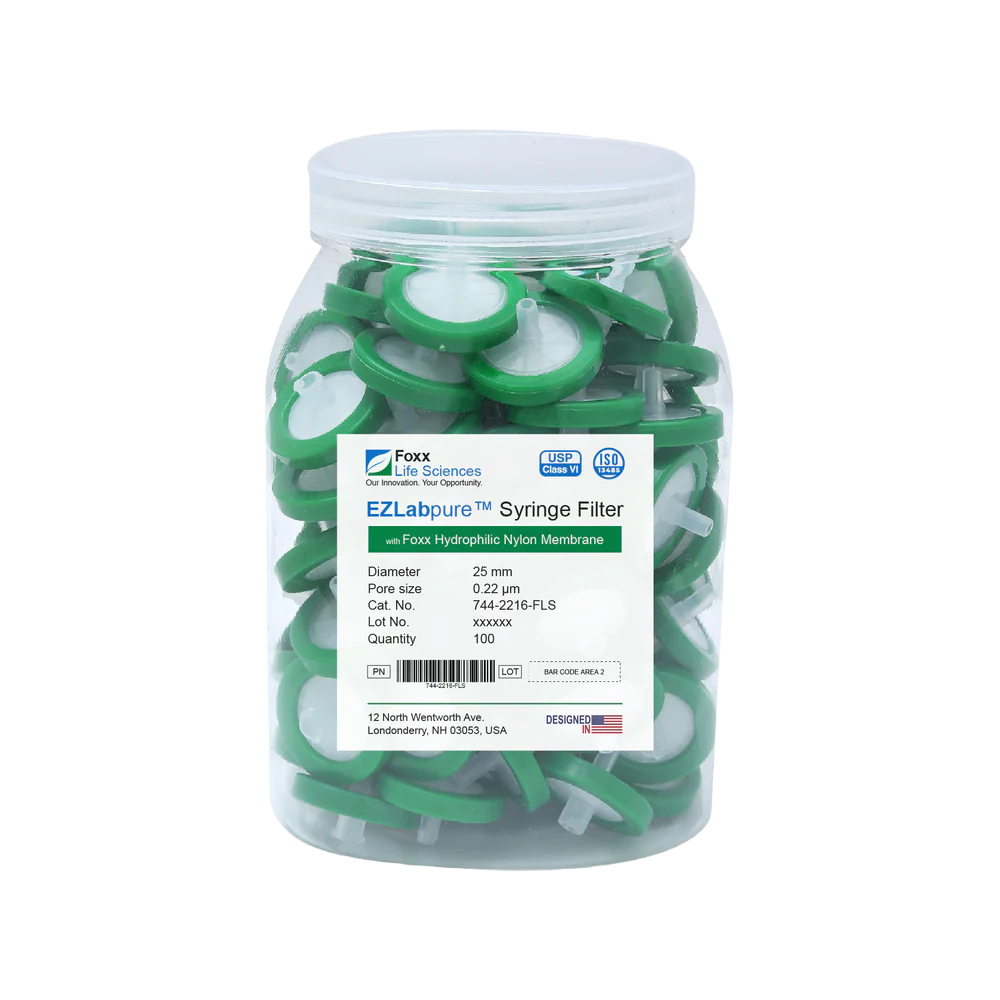EZlabpure™ Nylon Syringe Filters 0.22 µm 25 mm 100/PK