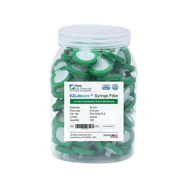 EZlabpure™ PES Syringe Filters 0.45 µm 25 mm 100/PK