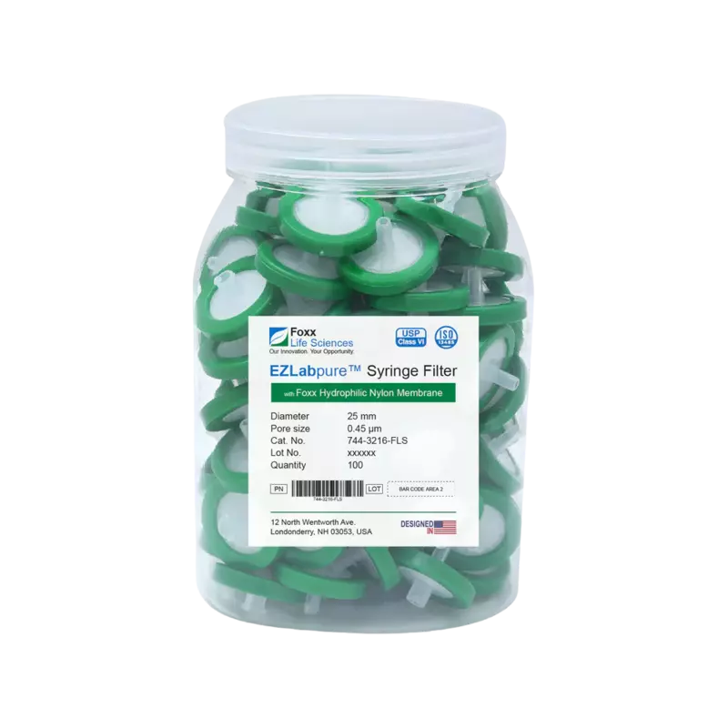 EZlabpure™ PES Syringe Filters 0.45 µm 25 mm 100/PK