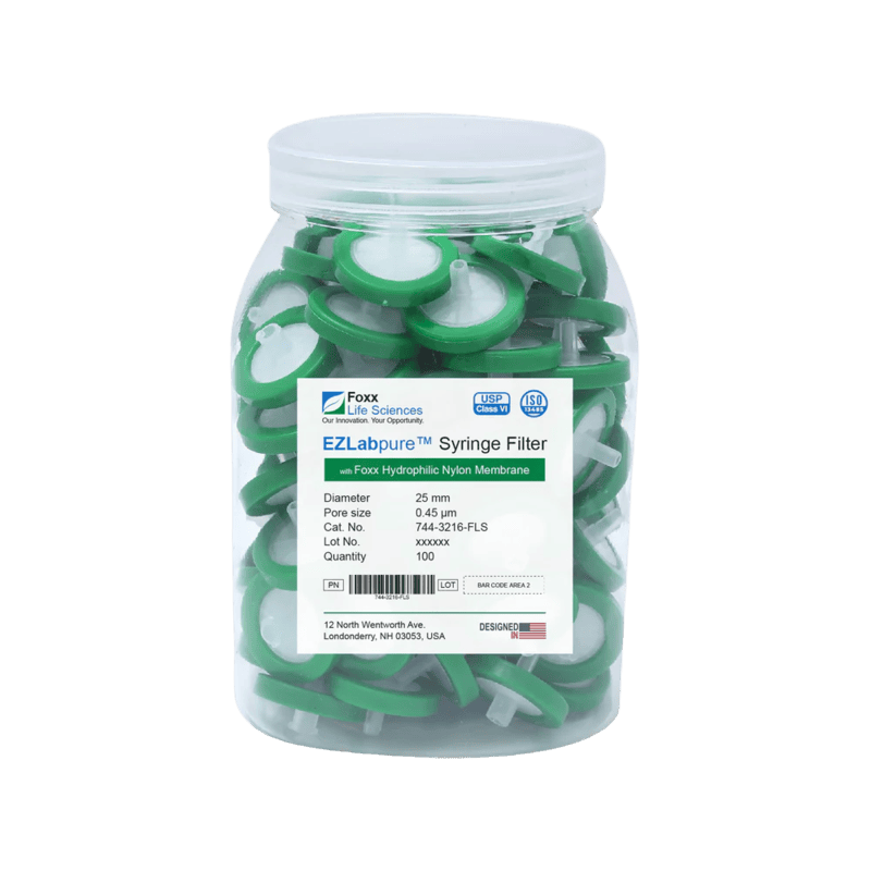 EZlabpure™ PES Syringe Filters 0.45 µm 25 mm 100/PK