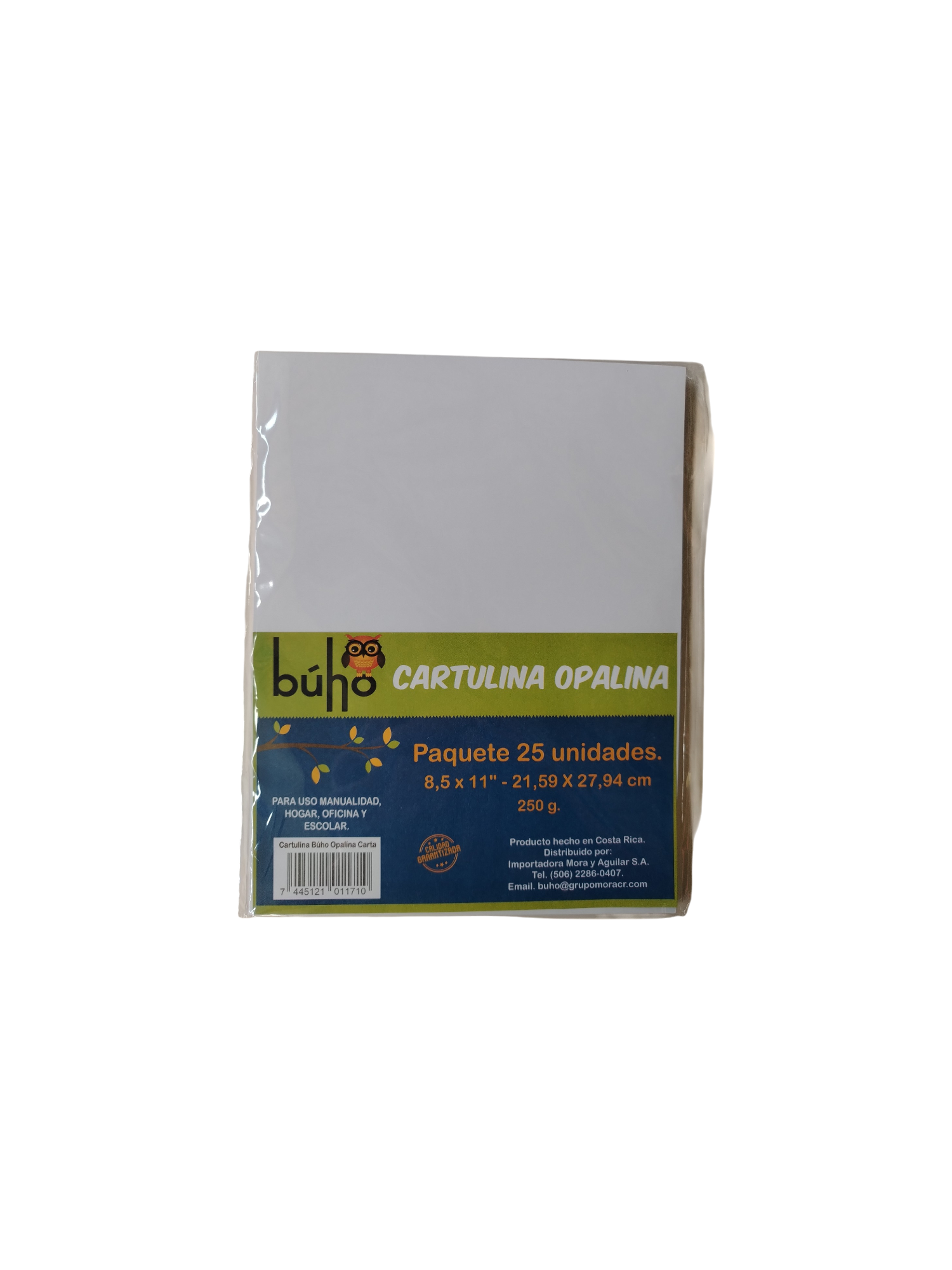 CARTULINA OPALINA 250 gr BUHO T/CARTA 25U