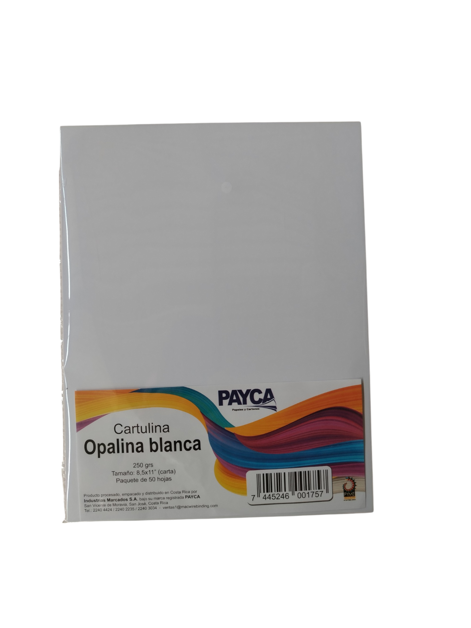 CARTULINA OPALINA T/CARTA PAYCA 250GR 50 UND