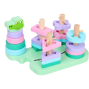JUEGO DE ENCASTRE COCODRILO MADERA