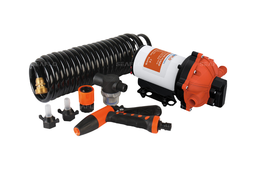 SEAFLO 51 Series Washdown Pump Kit With 6m Coiled Hose