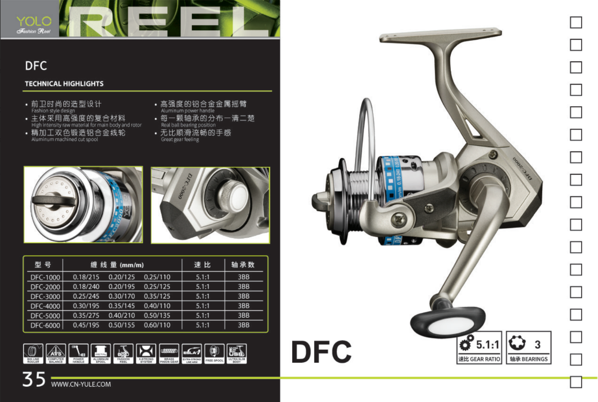 Yolo Fishing Reel Spinning DFC