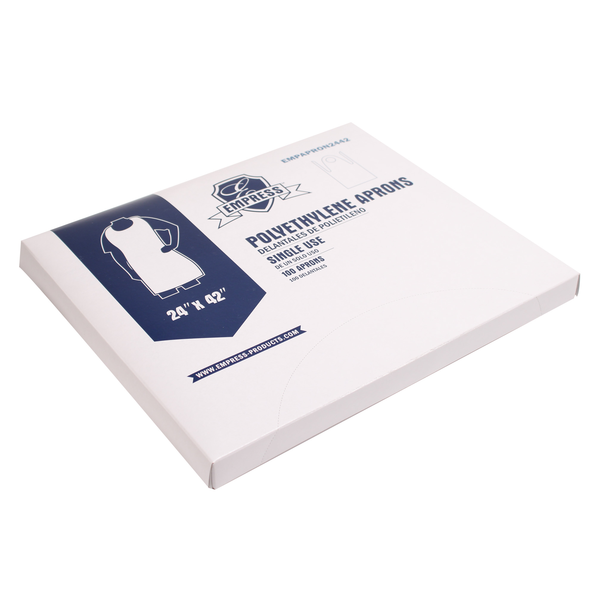 Empress 24" x 42" Polyethylene Apron 13 Microns / 0.511 mil 10 / 100 cs