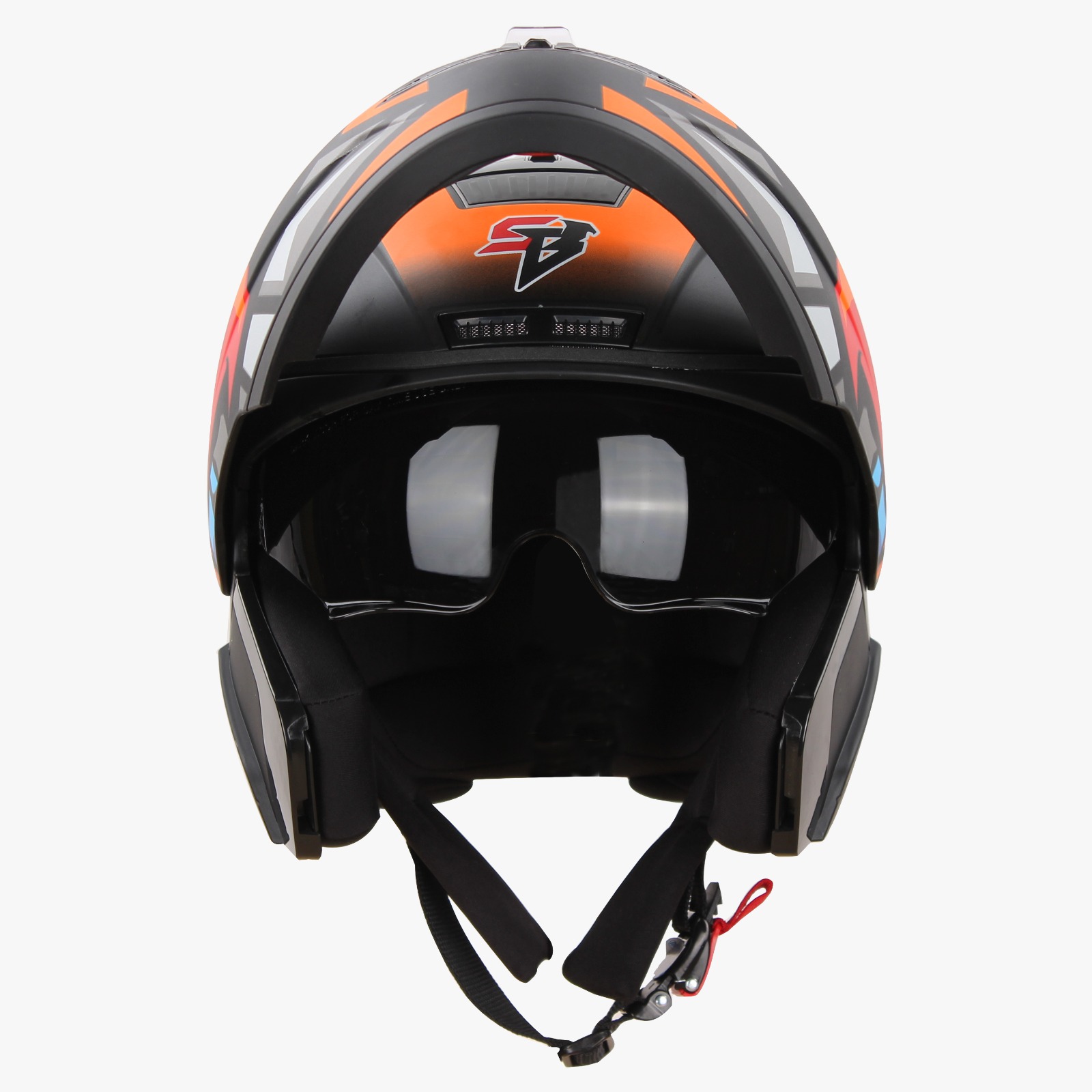 STEELBIRD SBA-7 ISS BIRDIE MATT BLACK/ORANGE C/V (M)