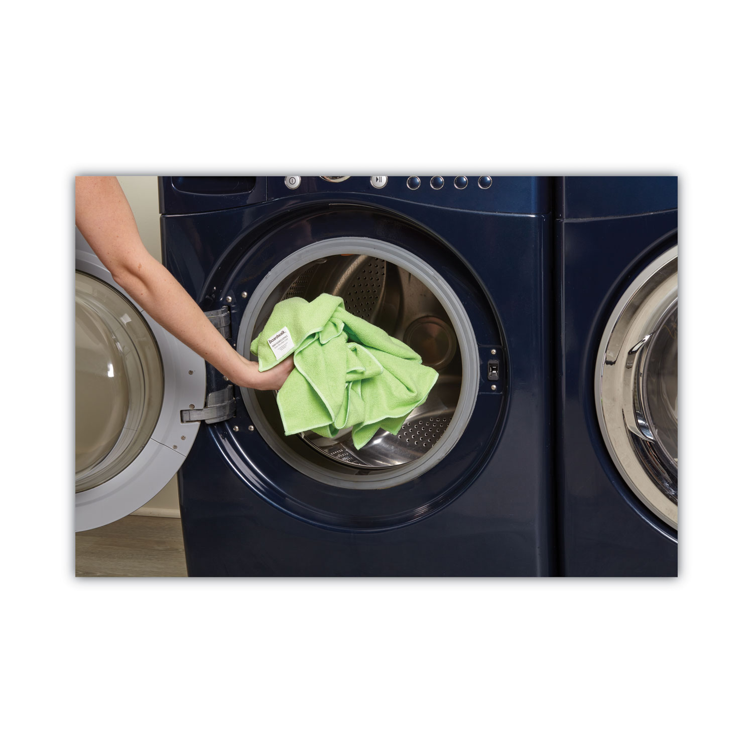 Microfiber Cleaning Cloths, 16" x 16", Green, 24/Pack