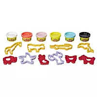 Play-Doh Fundamentals Animals Tool Set with 6 Non-Toxic Colors, 1-Ounce Cans