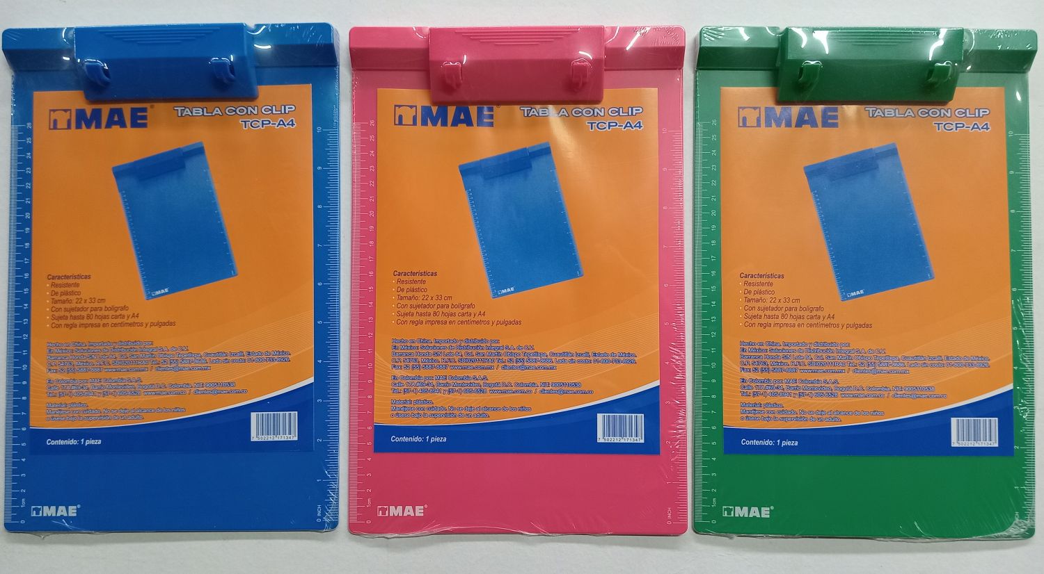 TABLA MAE C/PRENSA PLASTICA CARTA TCP-A4