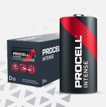 Procell Intense Alkaline Batteries D, 1.5V 6 / 12 CS