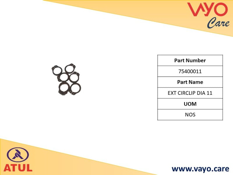 EXT CIRCLIP DIA 11 - 75400011 - GEM CARGO