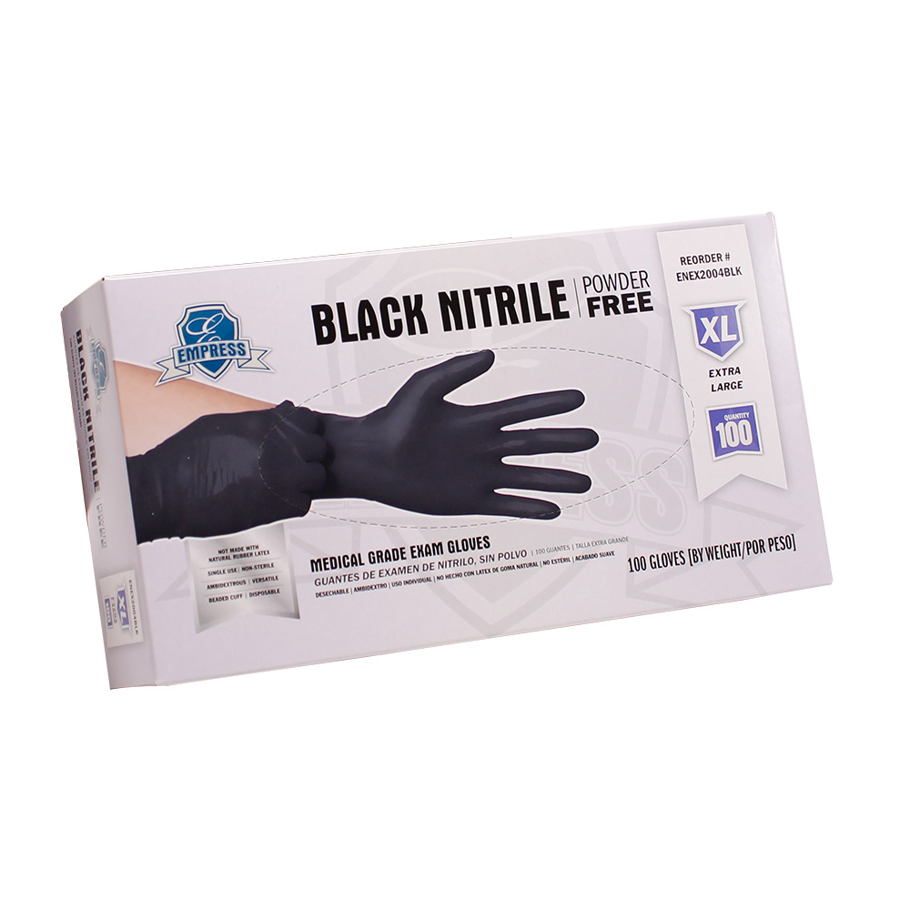 Empress Exam Grade Nitrile Glove Black Powder Free X-Large 10 / 100 cs