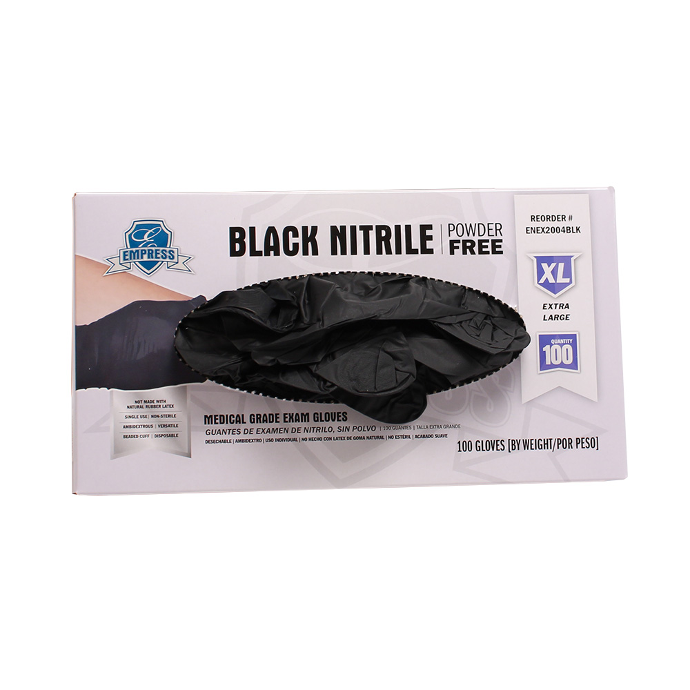 Empress Exam Grade Nitrile Glove Black Powder Free X-Large 10 / 100 cs