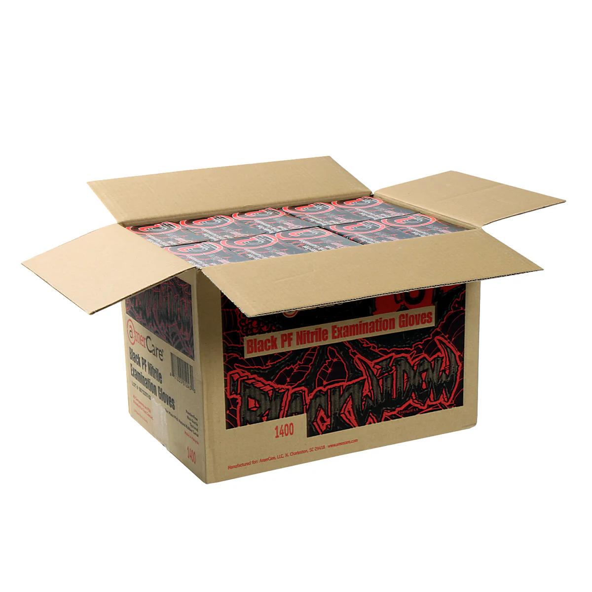 AmerCareRoyal Glove Black Widow Nitrle PF Exam X-Large 10 / 100 cs