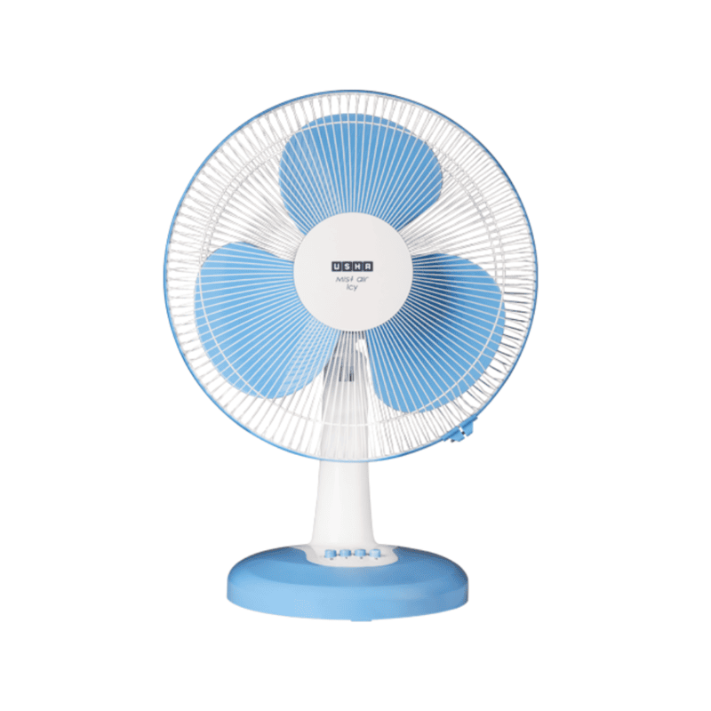 Usha Mist Air Icy Table Fans with 400mm Sweep Speed Usha Mist Air Icy Table Fans with 400mm Sweep Speed