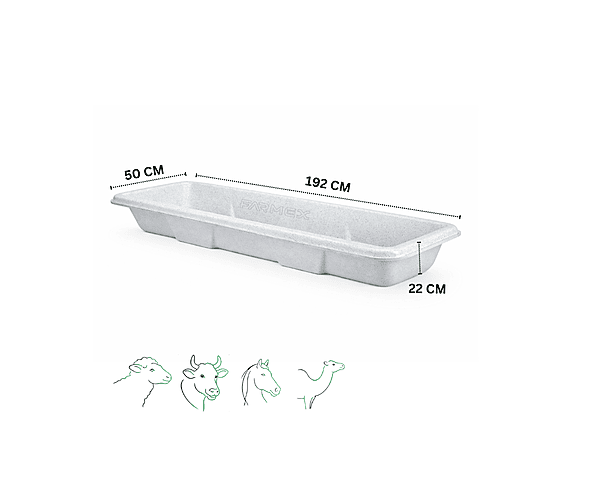 Farmex Feeder Trough 180L White Solo Line