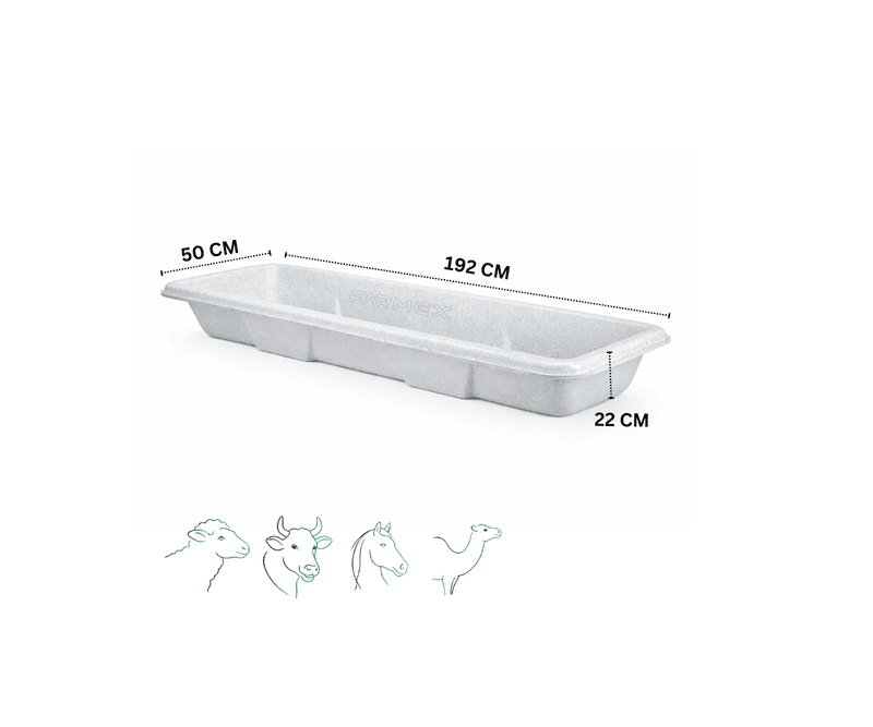 Farmex Feeder Trough 180L White Solo Line