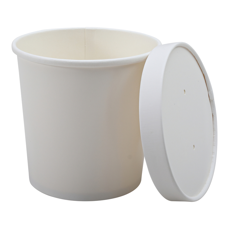 Paper Vented Lid White For 8 oz - 16 oz 500 / cs