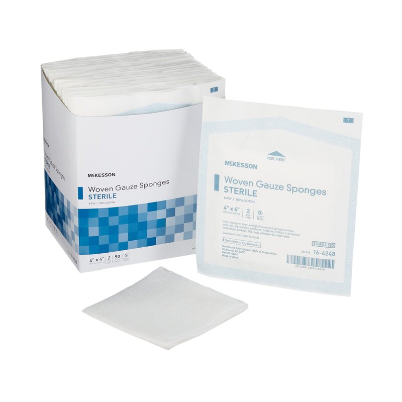 McKesson Gauze Sponge 4 X 4 Inch 8-Ply Sterile (PK/2EA)