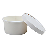 Paper Food / Soup Container w/ Lid 8 oz White Combo 250 / cs