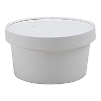 Paper Food / Soup Container w/ Lid 8 oz White Combo 250 / cs