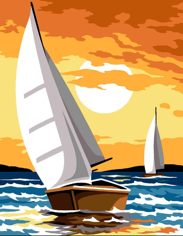 Mare Calmo - Kit ricamo mezzopunto