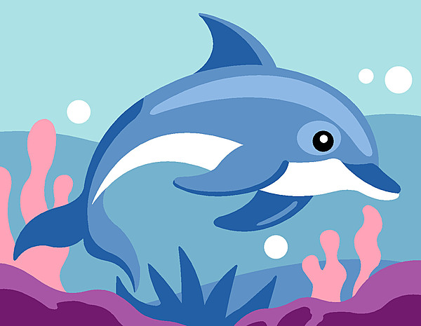 Delfino nell'oceano Delfino nell'oceano