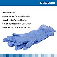 Exam Glove McKesson Confiderm® 3.5C  NonSterile Nitrile Standard Cuff Length Textured Fingertips Blue Chemo Tested