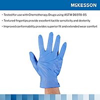 Exam Glove McKesson Confiderm® 3.5C  NonSterile Nitrile Standard Cuff Length Textured Fingertips Blue Chemo Tested