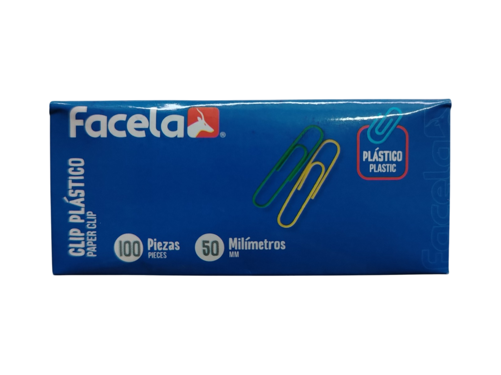 CLIPS PLASTICO FACELA COLORES 50MM 100 UND