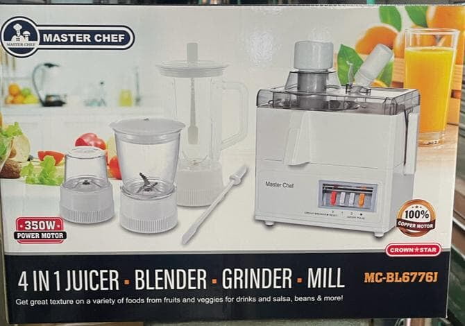 MASTER CHEF 4IN1 JUICER, BLENDER GRINDER & MILL 350W POWER MOTOR
