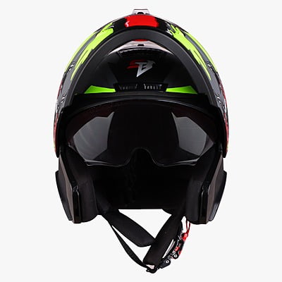 STEELBIRD SBA-7 ISS WINNER GLOSSY BLACK/FLUO NEON C/V (M)
