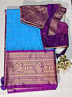 J198: Ready To Ship Beautiful Semi Gadwal Saree Yellow With Stitched Blouse J198: Ready To Ship Beautiful Semi Gadwal Saree Yellow With Stitched Blouse