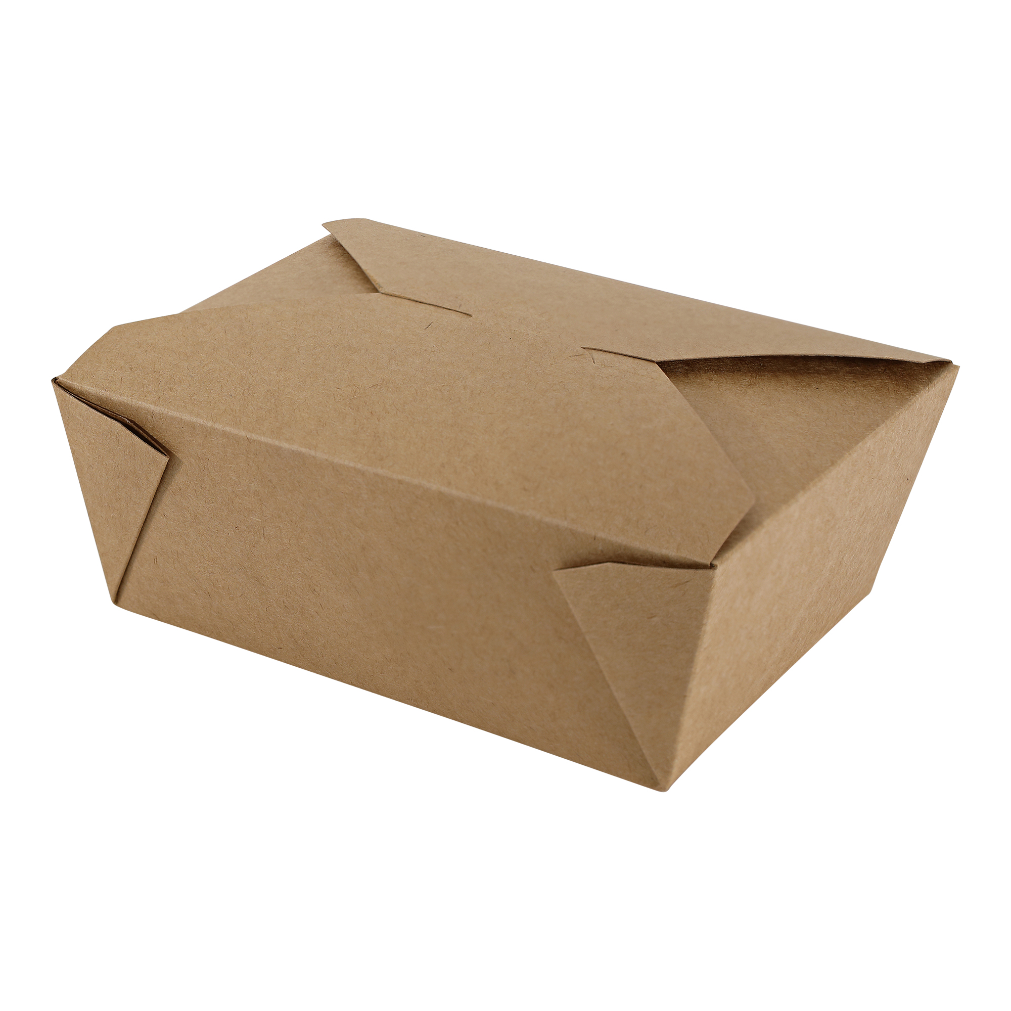 #8 Kraft Folded Takeout Box 6" x 4.75" x 2.5" 300 / cs