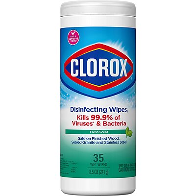 Clorox® Premoistened Surface Disinfectant Cleaner Wipes Bleach-Free Fresh Scent 35 Count Canister