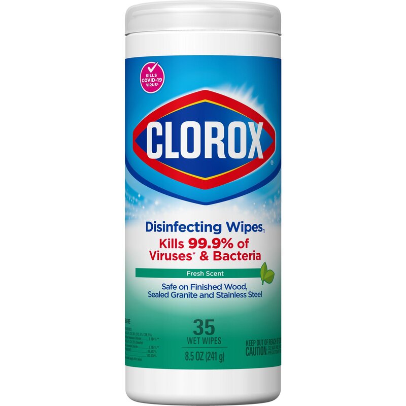 Clorox® Premoistened Surface Disinfectant Cleaner Wipes Bleach-Free Fresh Scent 35 Count Canister