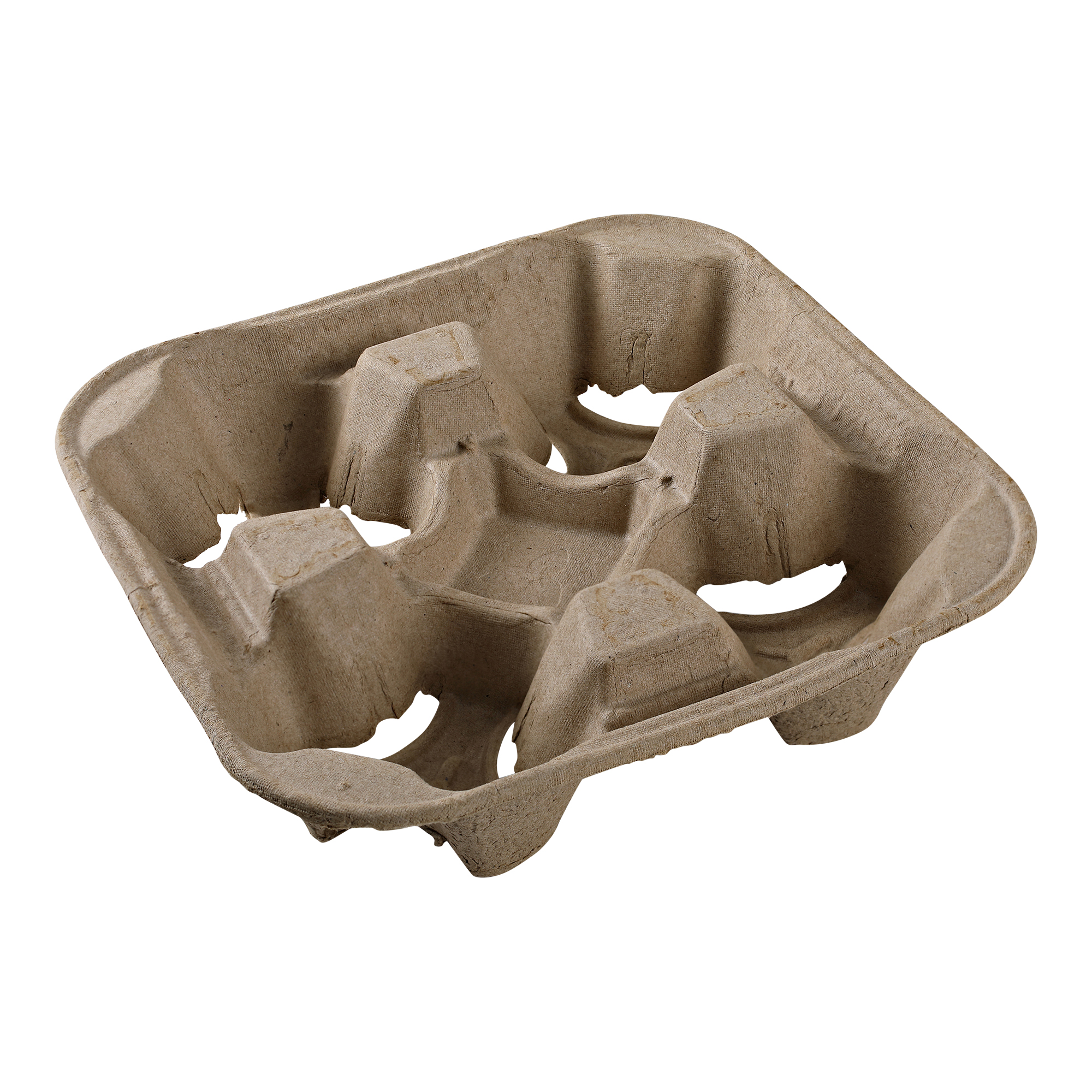 Empress Pulp 4 Cup Carrier 8oz- 32oz, 8.74"x8.74"x2.16" Brown 4 / 75 cs