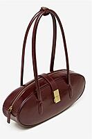 OIL WAXED COWHIDE UNDERARM SINGLE SHOULDER BAG WINE RED