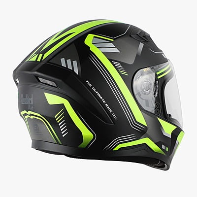 STEELBIRD SBA-21 RAPTOR ULTIMATE RACE MATT BLACK/NEON C/V (L)