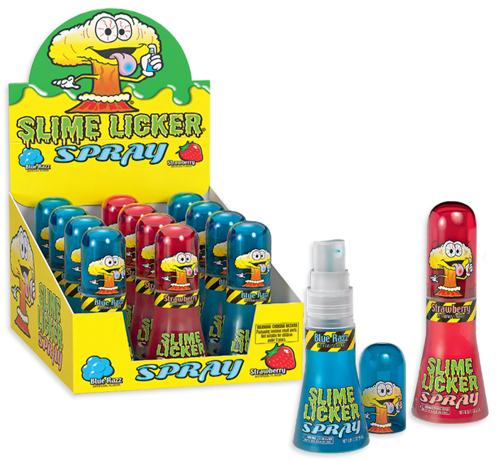 Toxic Waste Slime Licker Spray Candy Blue Razz & Strawberry [12/Display]