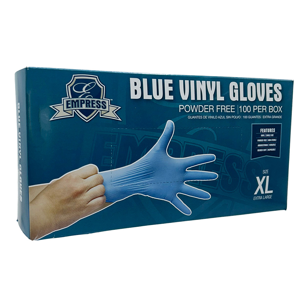 Empress Vinyl Glove Powder Free X-Large , Blue 10 / 100 cs