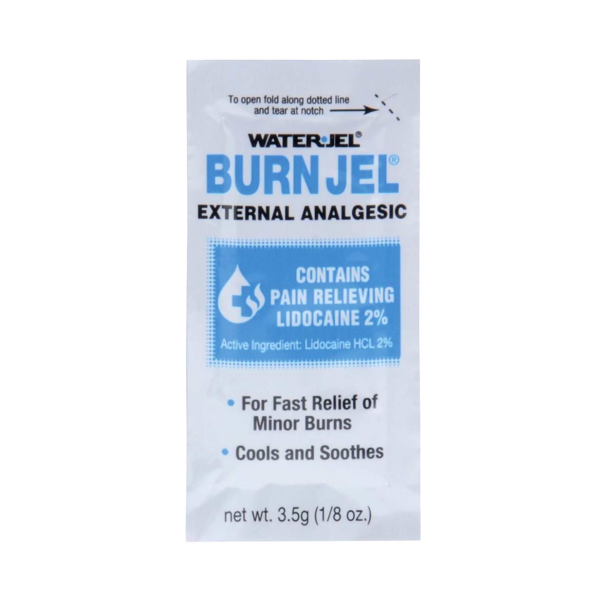 Water Jel® Burn Jel® Burn Relief Lidocaine Topical Gel 3.5 Gram Individual Packet (BX/25EA)