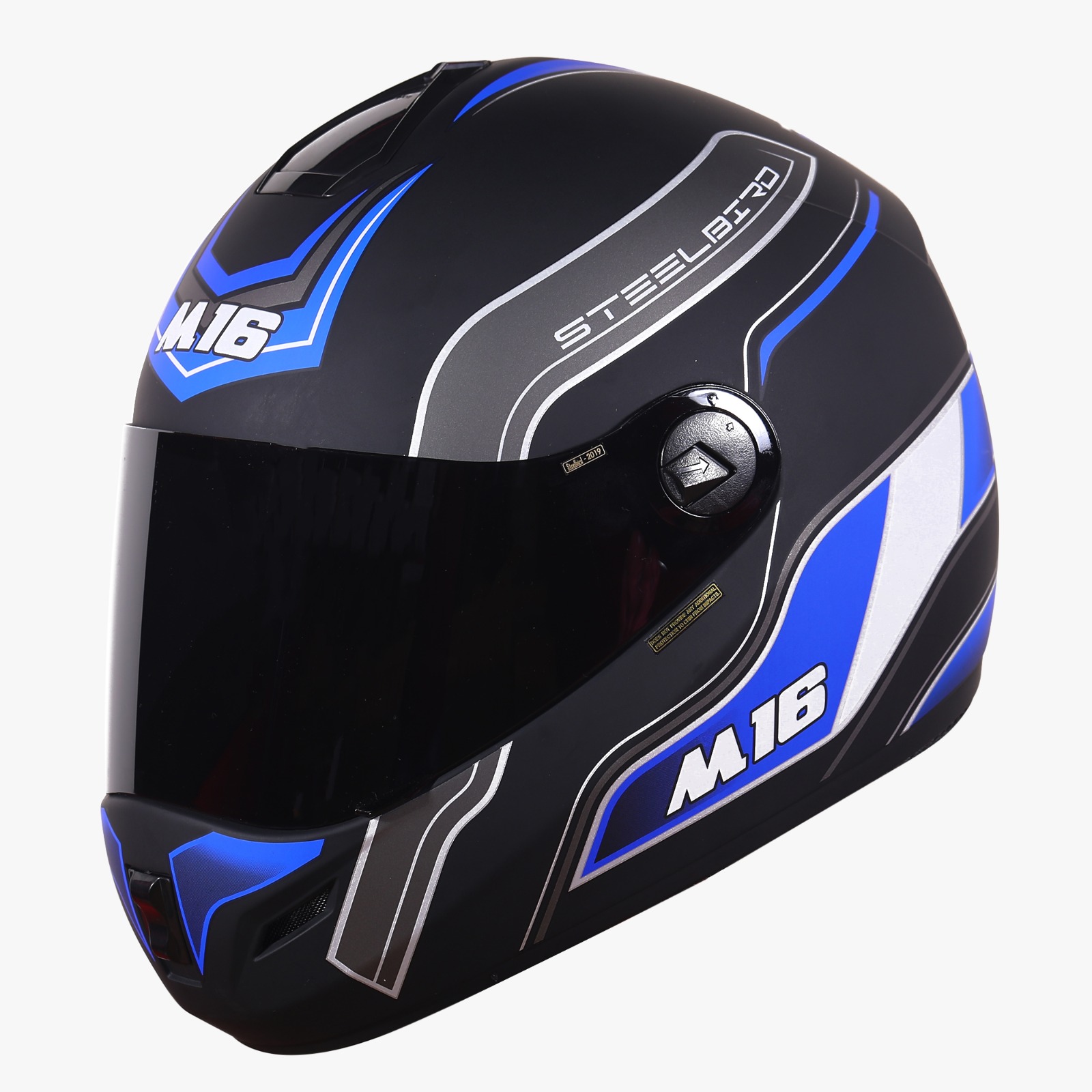 STEELBIRD M 16 ACTIVATE MAT BLACK BLUE 600MM