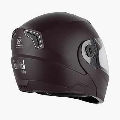 STEELBIRD SBA-7 ISS DASHING BLACK C/V WITH INNER SMOKE SUNSHIELD (M)