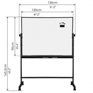 DELI E7882 4x3FT MOBILE WHITEBOARD STAND