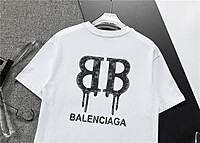 Playera Balenciaga Logo BB Efecto Pintura Goteada
